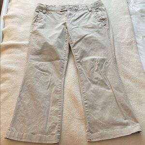 Y2K Aeropostale Low Rise Flare Beige Crop Pants 7/8